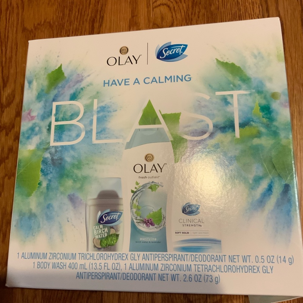 Olay Calming Blast Body Wash 2 Secret Solid Deodorant Lavender Birch Water 3 pc